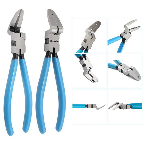Blue handle panel clip pliers for auto trim removal and fastener pry tools with non marring tips, pro grade heavy duty
