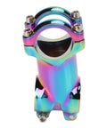 Lightweight Aluminum Alloy Bicycle Stem With CNC Machining In Dazzle Color, 31.8mm Handlebar Stem, front view, colorful finish