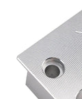 Close-up of metal Reservoir Body And Shaft Clamp 803 00 208 for Float X Shock Rebuild Vise Clamp, showing detailed grooves.