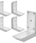 Beefy Heavy Duty L Brackets 4 Pack Solid Steel Right Angle Corner Brackets for Wood Shelves and Furniture 4.92 x 4.92 x 0.89 Inches Silver