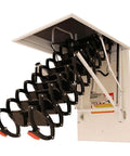 Fold Down Ceiling Access Ladder With Telescopic Design And Titanium Alloy Frame For Top Shelf Attic Access open stairs in black with red grips