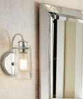 Braelyn 1 Light Wall Sconce With Clear Seeded Glass In Classic Pewter, Vintage Industrial Vanity Lighting For Bathrooms And Dining Rooms