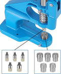 Heavy Duty Hand Press Grommet Machine Kit With 5 Dies And 300 Grommets And Eyelet Punch Tool Durable Aluminum Body Portable DIY Kit Cyan Blue
