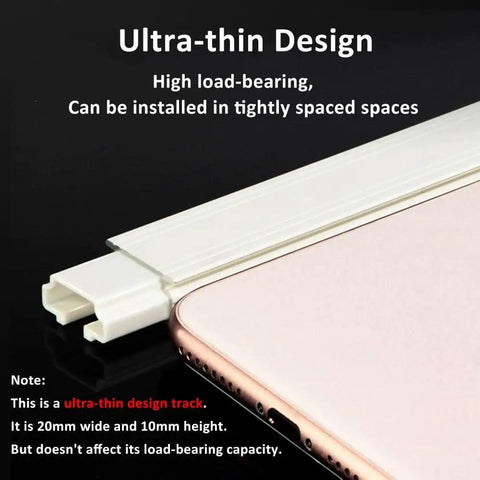 Heavy Duty Ceiling Curtain Track System For Room Dividers And Blockout Curtains 3 To 6 Foot Aluminum Sliding Rail With Anti Rust Finish For RVs Hospitals Garages Basements And Door Curtains ultra-thin design with high load-bearing capacity