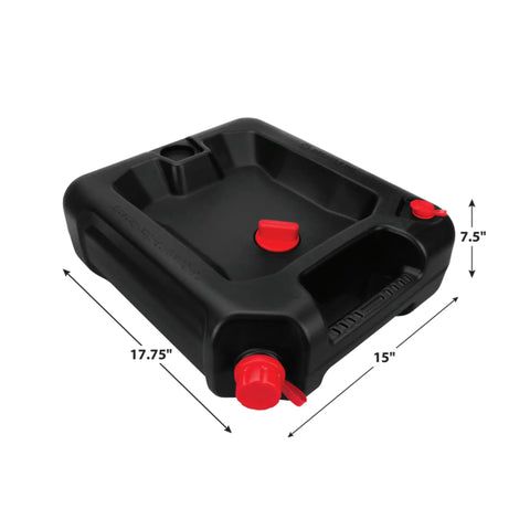 Two In One 16 Quart Oil Drain Container With Deep Drain Well Integrated Handle And Sealing Rubber Gaskets Black Heavy Duty Oil Catcher