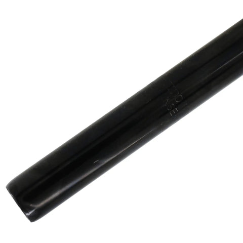 Durable Iron BMX Seatpost, 350mm Length, 27.2mm Diameter, Black Finish, close-up of lower section for reliable street riding support