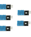 5 Pack DHT11 Temperature Humidity Sensor Module 3.3V To 5V Digital Output With Wires, Accurate 0 To 50 C Temperature And 20 To 95 Percent Humidity, Easy Plug And Play For DIY Arduino Raspberry Pi shown in image.