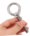 Stainless Steel Eye Bolt M10x60 Kit With Nuts And Washers Heavy Duty Threaded Eye Bolts Built To Last For Deep Structures And Thick Materials Secure Hook Points Durable Hardware For Industrial Outdoor And Workshop Use, held in hand
