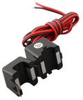 Slick Split Core Current Transformer Clamp With Dead Simple Live Wire Hookup And Bang On Point Five Accuracy For Quick Ev Charger Grid Tracking And Solid 5G Station Power Monitoring, featuring black plastic, red and black wires.