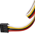 Color-coded wires connected to a black connector, part of the Waterproof Ultrasonic Distance Sensor For Robotic Obstacle Avoidance And Smart Home Use IP67 Rating I2C Output 3 3V To 12V Range 2 To 200 Centimeters For Garage Parking In Humid Environments.