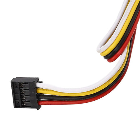 Color-coded wires connected to a black connector, part of the Waterproof Ultrasonic Distance Sensor For Robotic Obstacle Avoidance And Smart Home Use IP67 Rating I2C Output 3 3V To 12V Range 2 To 200 Centimeters For Garage Parking In Humid Environments.