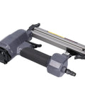 Heavy Duty Pneumatic Brad Nailer Built For Low Air Draw And Zero Jamming Issues For Breakneck Nailing Speed On Woodworking And Home Reno Projects You Will Love, close-up view of nail gun.