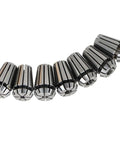 7Pcs ER11 Spring Collet Set 1/16 To 1/4 Inch For CNC Milling Lathe And Engraving Machine Carbon Steel Build Laid Out Horizontally