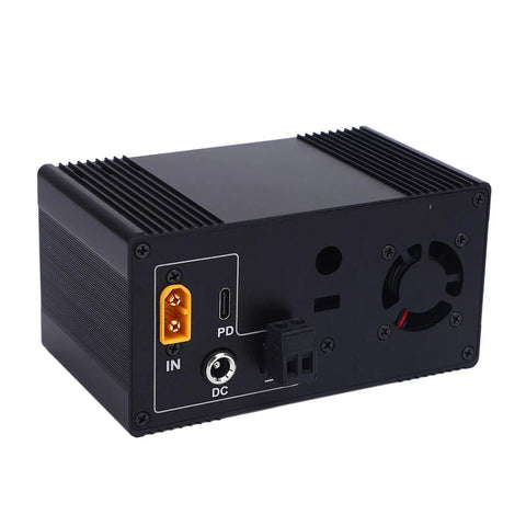 Back view of Adjustable DC Voltage Regulator 12V To 72V Input, 0V To 65V Output, 390W 6A CNC Lab Benchtop Power Supply with connectors