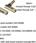 Ball Joints For Mtd Mowers Two Pack Replaces 723 0448 723 0448A 923 0448A 112 0917 Fits 1997 And Later Lawn Tractors Includes Right Hand Female Thread And Left Hand Male Thread For Easy Install Heavy Duty Upgrade, 7/16-20 and 3/8-24 RH