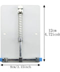 Adjustable PCB Circuit Board Holder 120x80mm Stainless Steel Clamp Platform for Soldering and Rework, flat view with dimensions