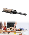 Top Notch 1/4 Inch Shank Flush Trim Router Bit With Smooth Bearing for precision woodworking, showing tungsten steel material and design.