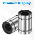 LM5UU Linear Ball Bearings 5mm Bore 10mm OD 15mm Length shown from the side displaying double rubber seal sleeves.