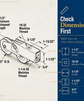 Heavy Duty Steel Ball Bearing Sliding Door Roller Assembly For Patio Glass Tracks 1 1/2 Inch dimensions and specifications illustration