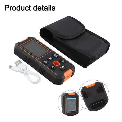Stud Finder Wall Scanner NF-513 Metal Detector for Wood Studs AC Wire Pipe Detection Deep Scan 80mm LCD Display Type-C Charge with USB cable and pouch.
