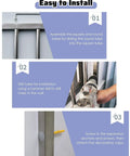 Easy installation steps for Heavy Duty 304 Stainless Steel Window Security Bars And Balustrades showing assembly and tools used.