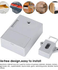 Hassle Free 125 Khz Smart Cabinet Lock With Electronic Rfid Card Access For Warehouse Sauna Library Office Locker No Drill Gray