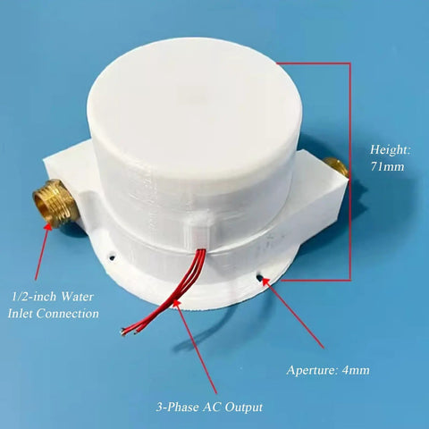 Dual Nozzle Micro Hydroelectric Water Turbine For Off Grid Power Portable 100W Hydropower Generator with three phase AC output.
