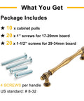 Set Of 10 Antique Brass Cabinet Pulls 3 Inch Center To Center Drawer Handles with screws, package includes description.