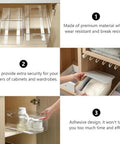 Self Adhesive Drawer Slides 10.39 Inch Guide Rails Peel And Stick Hardware in use inside a cabinet for organization.
