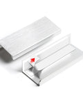 5 Pack 3 Inch Self Adhesive Cabinet Pulls Silver Stick On Handles in aluminum with peel-and-stick adhesive detail