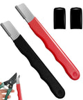 Two Piece Garden Tool Sharpener Kit For Knives Hedge Shears Pruners Scissors Loppers And More Compact Portable Mini Stone