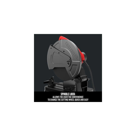 Workhorse 14 Inch Corded Chop Saw With 15 Amp Motor And 3800 RPM, Spindle Lock For Quick Wheel Changes, High Overload Capacity, Safe Metal Cutting Saw For Precise Cross Cuts And Miters