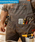 Person in work overalls with tool kit holding White Wall Plate Screws Kit With 46 Screws In Eight Lengths For 6-32 Thread