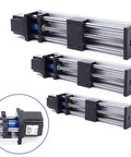 High Precision Linear Rail Stage With 100mm 200mm 300mm Travel Square Rails Mini Slide Table and NEMA 23 Stepper Motor for CNC Router