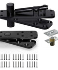 Beefy Heavy Duty Invisible Door Hinges For Wooden Secret Doors shown with screws and mounting components, one color finish