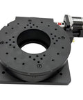 Pro Grade Hollow Shaft Worm Drive Motorized Rotary Index Table With Synced Step Driver For Dead Center Angular Positioning and Smooth Control On Heavy Lifting Automation Tasks, top view showing central hole and markings.