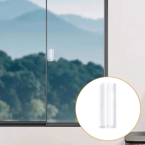 Mini Self-Stick Clear Silicone Cabinet Pulls Six Pack Self-Adhesive Push Pull Handles For Dresser Cabinets Drawers Glass Doors And Windows No Drilling Design Waterproof And Moisture-Resistant Non-Toxic Odorless Easy Install installed on glass door