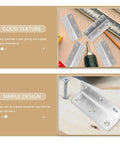 Heavy Duty Stainless Steel L Angle Brackets Set Of 8 For 90 Degree Corner Support, flat design with tools and installation guide.