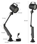 Heavy Duty Articulated Led Machine Work Light Hella Bright 2160 Lumens 18W Dimmable Swing Arm dimensions and design details