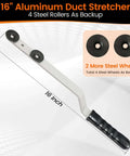 16 Inch Steel Duct Stretcher With Ergonomic Wave Grip And Extended Bend For Extra Clearance Built Tough Drive Cleat Installation