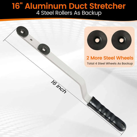 16 Inch Steel Duct Stretcher With Ergonomic Wave Grip And Extended Bend For Extra Clearance Built Tough Drive Cleat Installation