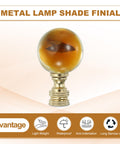 Crystal Ball Lamp Finial Cap 1/4-27 Thread Gold Tone Metal Decor For Lampshade Harp Top Knob Nut Fits Table And Floor Lamps