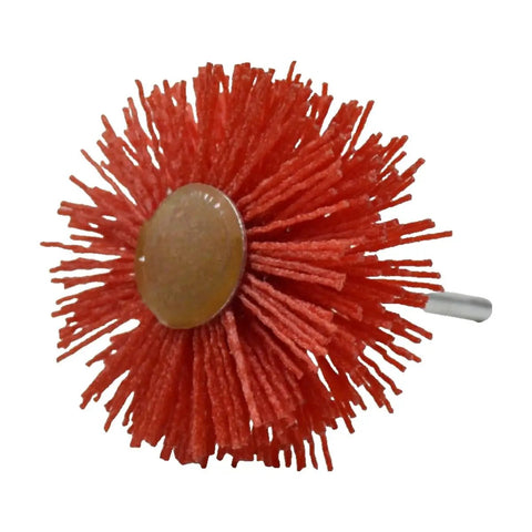 Get That Super Sleek Shiny Look With These Abrasive Nylon Wire Polishing Wheels For Furniture Carving And Root Woodworking Projects Using 1000 Grit Transparent Wires, red nylon wheel.