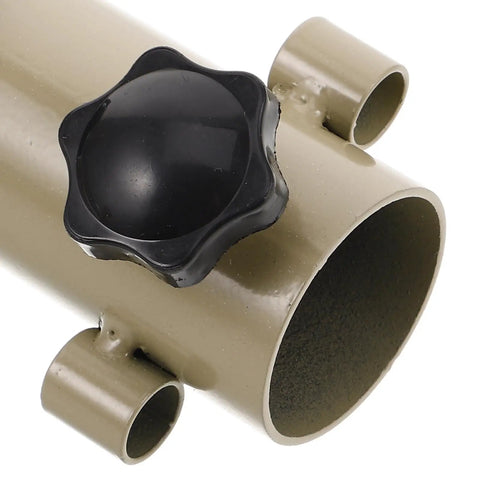 Close-up of Heavy Duty Adjustable Tent Pole Stakes Kit with Metal U Shaped Anchors and Stake Puller for easy setup