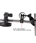 Qnkaa dial indicator on magnetic base stand with long adjustable arm; 0-1 inch range.