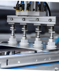 Close-up of 8 Pcs Heavy Duty Pneumatic Suction Cup Vacuum Gripper Set for Industrial Manipulator Arms, showing silicone cups on a metal frame.