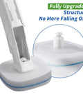 Disposable Toilet Brush With Holder For Deep Clean Toilet Bowl, 14 Refills Included, showing upgraded head attachment design