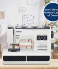 No Sweat Dead Simple Sewing Machine With 37 Built In Stitches And Automatic Needle Threader Including Drop In Top Bobbin For Denim.