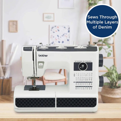 No Sweat Dead Simple Sewing Machine With 37 Built In Stitches And Automatic Needle Threader Including Drop In Top Bobbin For Denim.