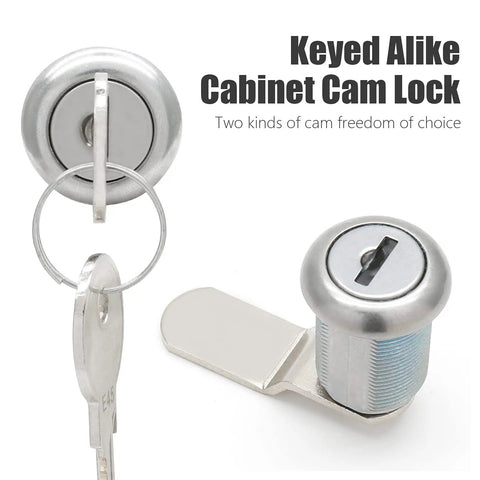 Top Notch Two Pack Seven Eighth Inch Cabinet Cam Locks Keyed Alike Nickel Drawer And Rv Storage Hardware Built Tough For No Sweat Setup And Reliable Daily Grind